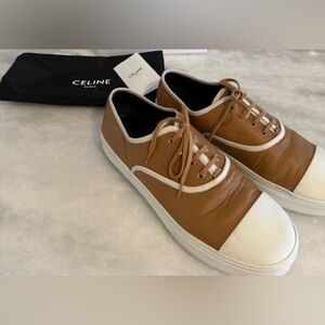 Celine Phoebe Philo Camel & White LeatherTrainers Sneakers • 39 • w/ Dustbag